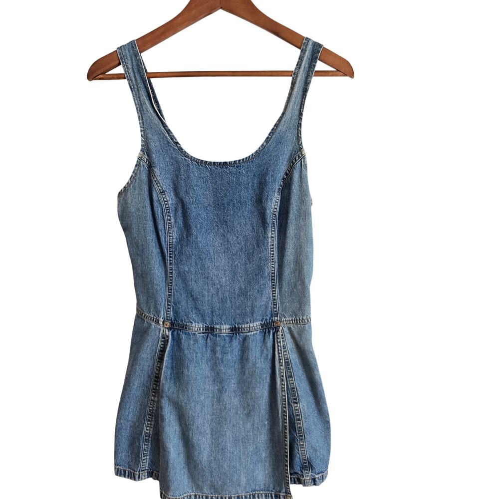 Vintage Y2K Denim Summer Classic Esprit Denim Sleeveless Utility Style Romper S